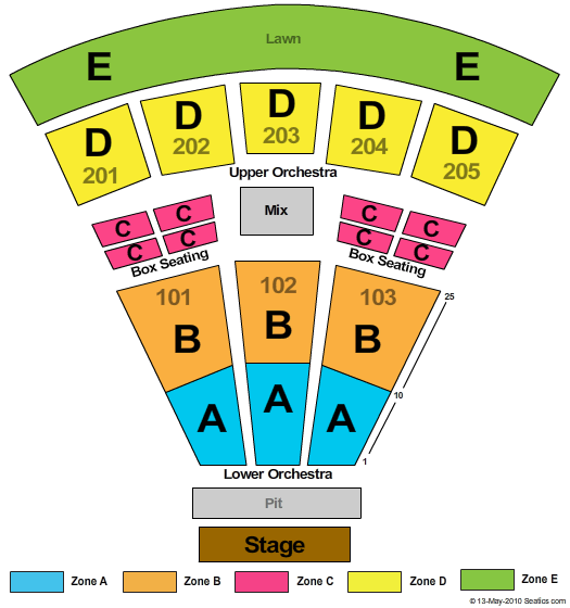 Ting Pavilion End Stage Zone Seating Chart